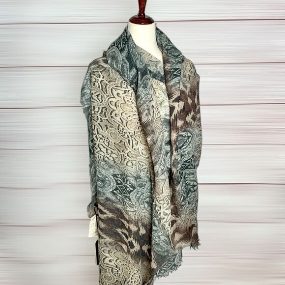 NWT Ahujasons Large Wool Shawl Wrap Scarf Lightweight Soft - Picture 5 of 9